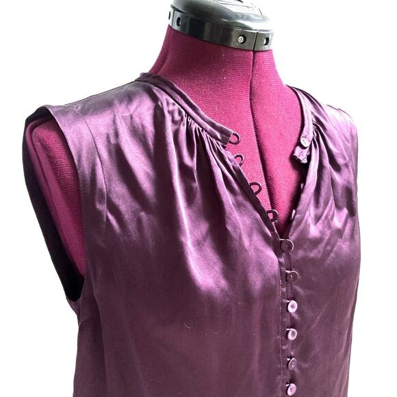 Rebecca Taylor Cassis Silk Charmeuse Top NWT  Jewel Tone Fall Dinner City Blouse - Picture 15 of 16